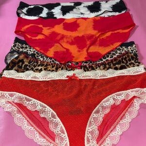 Colorful Lace and Patterned Panties Set